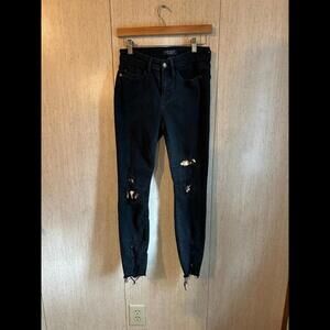 Judy Blue Jeans size 3 VGUC black with leopard detail (sku-220)